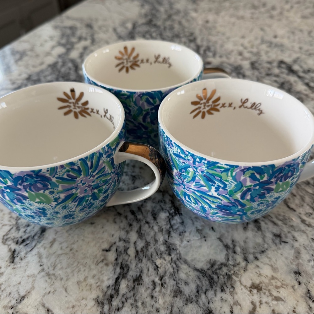 Lilly Pulitzer Vibrant Blue and Green Mugs